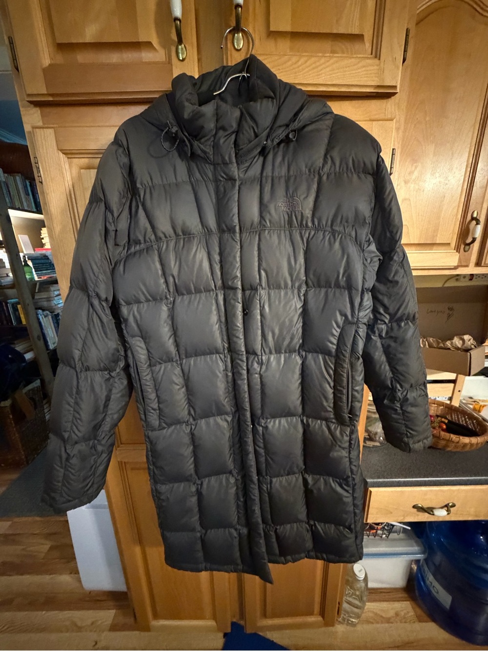 The North Face Black Long Hooded Puffer Coat